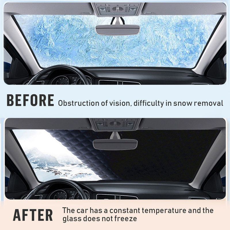 4 Layers Magnetic Car Windscreen Cover Winter Ice Frost Snow Protector Sunshade