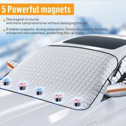 4 Layers Magnetic Car Windscreen Cover Winter Ice Frost Snow Protector Sunshade